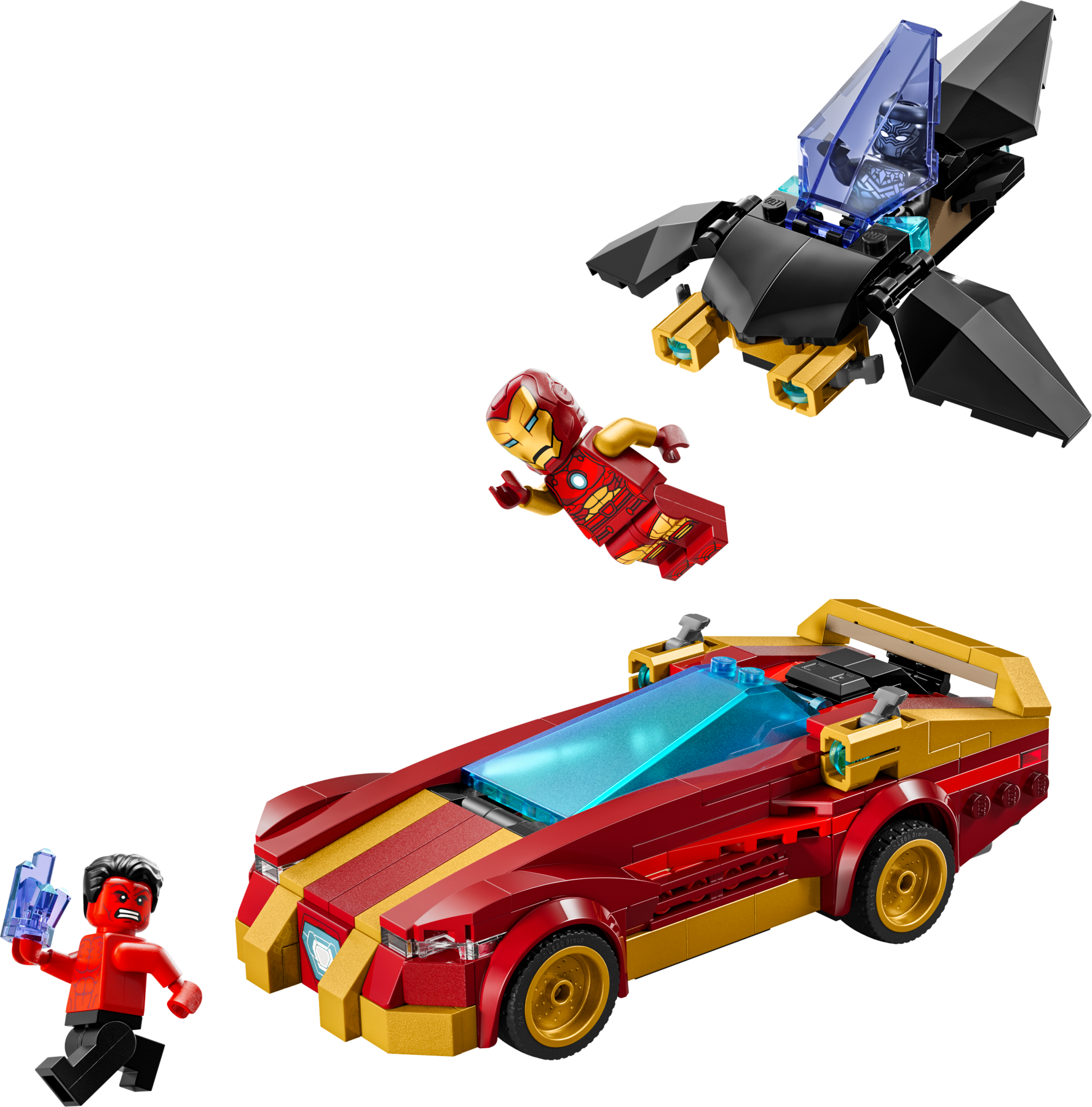 Iron Man Car &amp; Black Panther vs. Red Hulk