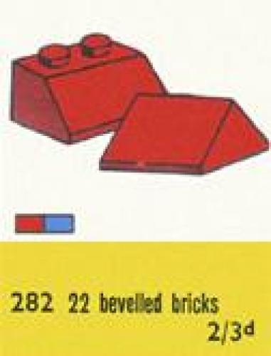 2 x 2 Sloping Roof Bricks, Red