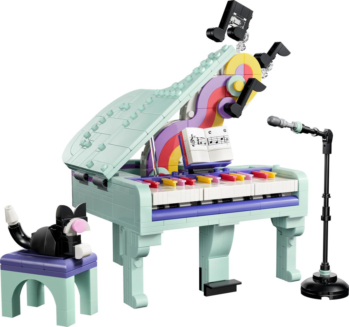 Music Decor Piano with Cat
